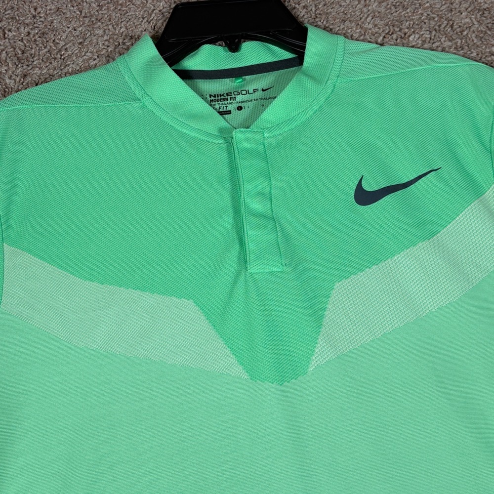 Nike Golf Modern Fit Dri-FIT Blade Collar Polo Shirt Green 833151-300 Mens L